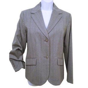 Vintage 90s Pendleton Savvy Wool Stretch Pinstripe Blazer Ladies-8 Repaired Grey